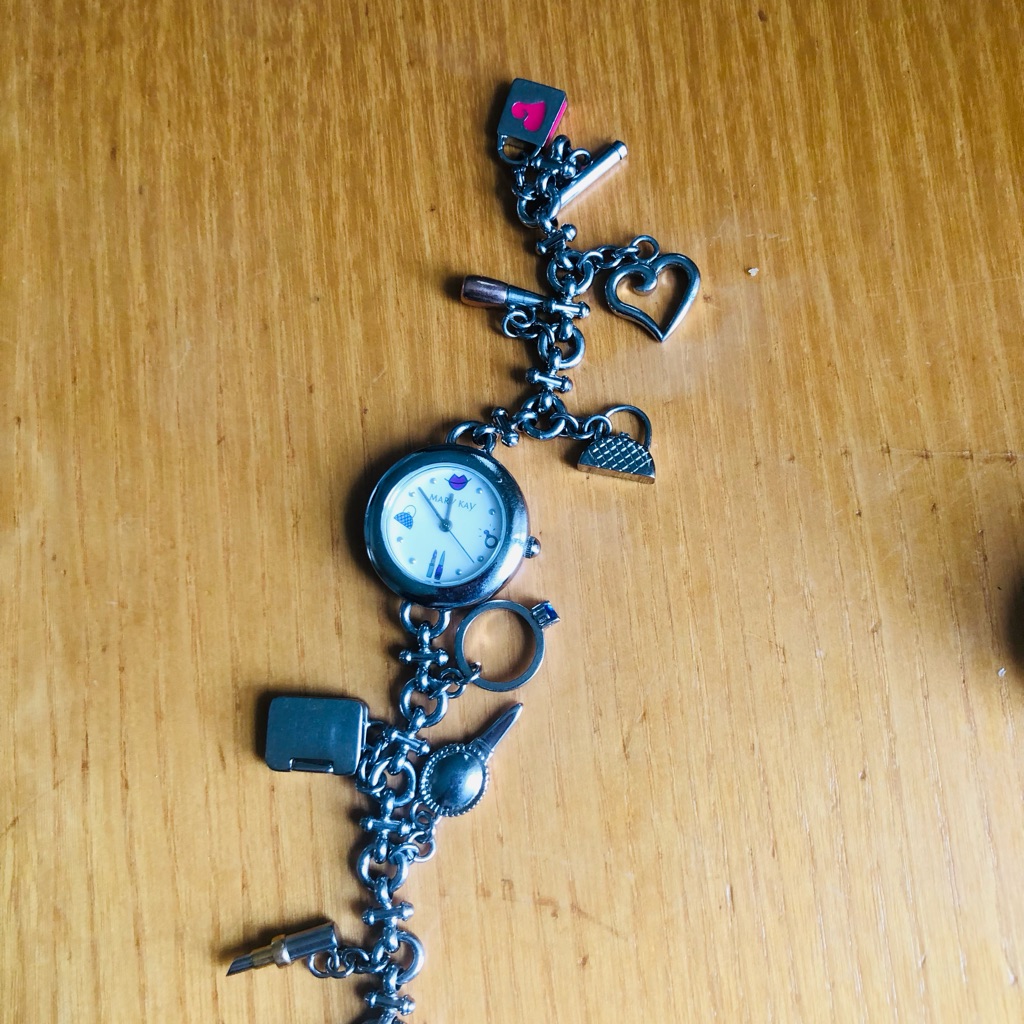 Silver Charm Bracelet Watch